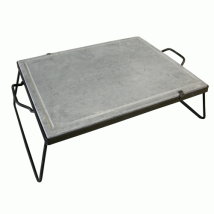 Bistecchiera Con Telaio 30x40 Cm In Pietra Naturale Ollare Con Manici E Piedi Di Sostegno Spessore 2 Cm Lavica Barbecue Griglia Naturale 30x40 Cm - 