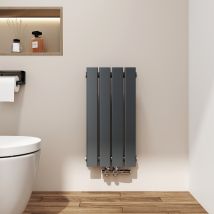 Heizkörper Flach Heizkörper Design Paneelheizkörper Vertikal, Einlagig, Mittelanschluss, 60x30cm, 233w, Anthrazit - Emke