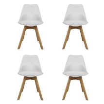 La Silla Española - Pack De 4 Unidades De Sillas De Estilo Nórdico Modelo Salou En Color Blanco