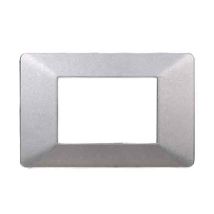 Placa Para Cubre-interruptores Plateada "starlight" 3 Módulos