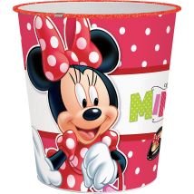 Cestino Getta Carte Rosa A Pois Per Bambine Con Minnie In Plastica Ideale Per Cameretta Cantina E/o Box Dimensioni 20,5 X 16,5 X 23 Cm - Disney