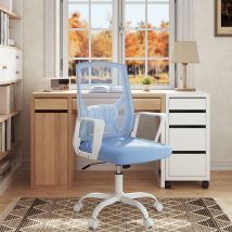 Klihome - Bürostuhl Ergonomisch, Drehstuhl Chefsessel Mit Faltbarer Rückenlehne, Drehbar Und Höhenverstellbar, Computerstuhl Mit 360° Schwenkbaren 