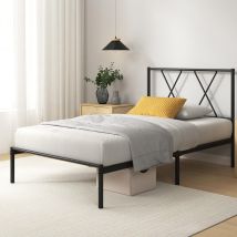 Zinus Elias Letto 90 X 200 Cm - 30 Cm - Struttura Letto In Metallo Con Testiera - Letto In Metallo Con Rete A Doghe - Non Richiesto Letto A Molle - 