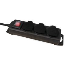 Mc Power - Mcpower Steckdosenleiste, 3-fach, Schalter, Ip44, Außenbereich, Schwarz