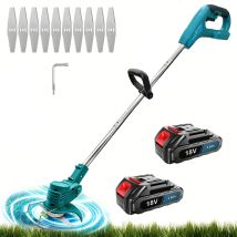 Coupe-bordure Sans Fil, 30mm Coupe-herbe Électrique Avec Kits De Lames, Avec 1 Batteries 3,0 A Et Chargeur, Compatible Avec Le Chargeur Makita