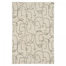 Scion - Tapis Salon Et Chambre En Laine 160x230 Beige Rectangle Fait À La Main