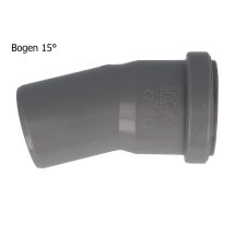 Ht Bogen Ø 90 X 15°, Mit Einseitiger Steckmuffe Und Gummidichtung
