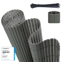 Sekey Brise-vue En Pvc 90x400 Cm – Double Renfort – Protection Intime Pour Clôture De Jardin – Gris