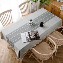 Moderne Lin Coton Nappe De Table Rectangulaire Nappes Pour Table Rectangulaire Home Cuisine Décoration (120x180cm,gris) Groofoo