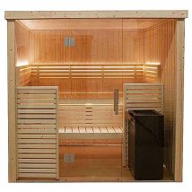 Cabina Sauna Desineo 206 X 160,8 X 202 Cm Riscaldamento Per Sauna Per 2 O 3 Persone Fornito