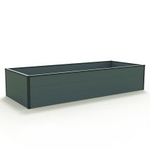 Gfp - Aluminium Carré Potager Surélevé Halfsize - Bac De Jardin Stable Et Peu Encombrant En Anthracite - 195 X 77 X 39 Cm