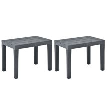 Banco De Jardín Muebles De Exterior Terrazas De Jardín 2 Piezas Plástico Antracita 020011849
