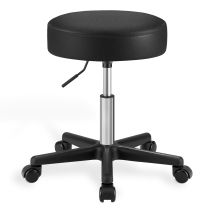 Gas Lift Office Stool Round Swivel Wheels Adjustable Load Capacity 200 Kg