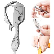Llave Multifunción Llave Para Exteriores Abridor De Botellas De Acero Inoxidable 24 En 1 Minillave Portátil Para Herramientas De Corte, Abrelatas, Etc