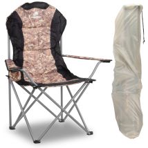 Sedia Da Campeggio Pieghevole, Camouflage, Sedia Da Pesca Con Portabicchieri, Sedia Pieghevole - Campfeuer