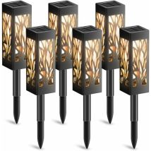 Luces Solares Para Jardín Exterior, 6 Unidades Con Luz Blanca Cálida, Ip65, Impermeables, Decoración De Jardín, Farol Solar Con Encendido Y Apagado 