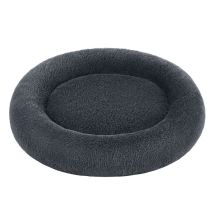 Panier Pour Chien, Lit Rond En Forme De Beignet, Canapé, Coussin Central Amovible Et Lavable, Tissu Peluche Doux, Ø120 Cm, Gris Foncé