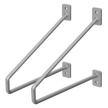 Ml-design - 2 Pezzi Staffe Per Mensole 220 Mm Grigio In Acciaio Supporto Per Mensola Galleggiante Industriale Per Montaggio A Parete Staffa Di 