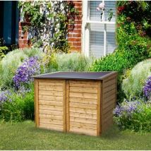 Chalet & Jardin – Baúl de jardín de madera TROCADERO 1350L – Impermeable, robusto, fácil de montar – 154 x 98 x 125 cm