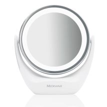 Medisana - Cm 835 Specchio Cosmetico Con Illuminazione A Led, Specchio Da Tavolo Con Ingrandimento 5x, Specchio Da Trucco, Doppia Faccia, Girevole A 