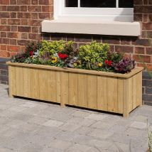 Heritage Trough Planter – 150cm – Pressure Treated – Natural Timber Finish – 139 Litres Capacity