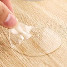 [non Utilizzato] 10 Adesivi Murali Rotondi Bifacciali In Gel Di Silicone, Trasparenti, Impermeabili, Con Ventose Per Attaccarsi Ovunque. Formato 