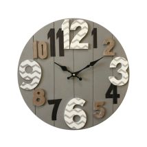 Mobili Rebecca - Rebecca Mobili Horloge Murale Horloges Mdf Bois Moderne Gris 40x40x4,5