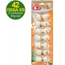 42 Ossa Delight Taglia Xs Con Carne Di Pollo - Offerta Risparmio 6 Confezioni Da 7 Ossa Ciascuna