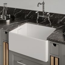 Reginox - Belfast Ii Ceramic Single Bowl Belfast Kitchen Sink With Waste - White
