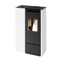 Stufa A Pellet Slim Ermetica Punto Fuoco "pia" Bianco 9,9 Kw