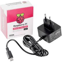 Alimentatore a spina USB-C per Raspberry Pi 4 B – 13W, 3000mA, Nero – Protezione cortocircuito, sovraccarico, sovratensione