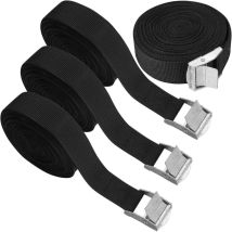 Sangles D'Arrimage À Cliquet 5 M X 20 Mm – Lot De 4 Pièces – Boucles En Métal Pour Fixation Moto/voiture/remorque – Résistantes À L'Usure - Bagag-5