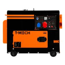Generatore Diesel Silenzioso Trifase Ats 6.5kva 6500w 13hp 230v \ 400v Avvio Elettrico Telaio Chiuso Potenza Di Emergenza 4 Ruote Portatile Acciaio 