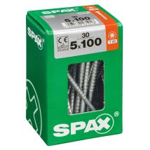 Spax - Juego De 30 Tornillos De Acero Con Cabeza Avellanada Torx, Diam.5 Mm X L.100 Mm