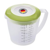 Westmark Caraffa Graduata Con Paraschizzi, Coperchio E Beccuccio, Plastica, Capacità: 1,4 Litri, Helena, Trasparente/verde, 3105227a