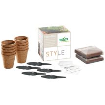 Anzuchtset Kräuter – 10 Anzuchttöpfe 6 cm – 2 x 1 Liter Anzuchterde – 5 x Saatgut – 100 % torffrei und biologisch abbaubar
