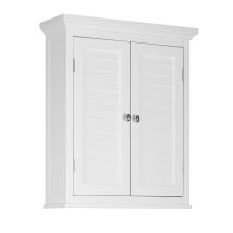 Teamson Home - Badschrank Badmöbel Weiß Holzschrank Doppeltür Wand Badezimmer Teamson Elg-583