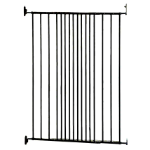 Babydan - Safetots Extra Tall Screw Fitted Baby Stair Gate, 62.5cm - 106.8cm, Black, 103.5cm In Height