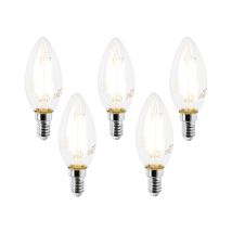 5er Set E14 Led-glühbirnen B35 Klar 2,2w 470lm 2700k
