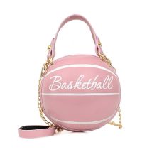 Bolso De Mano Elegante Para Mujer, Redondo, De Piel, Bandolera (rosa)