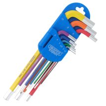 Draper 04905 Draper Expert Metric Long Arm Hex Key Set, Colour Coded (9 Piece)