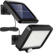 Luce Solare Da Esterno Con Sensore Di Movimento, 56 Led, Impermeabile Ip65, Luce Solare Da Giardino A 120° Con Cavo Da 5 M [classe Energetica A++] - 