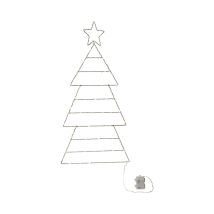Star Trading - Guirlande Lumineuse D'Extérieur « Folde », Silhouette De Sapin De Noël Pliable, 84 Led, À Piles, H 90 Cm