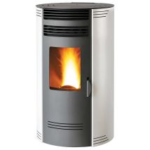 Stufa A Pellet Biofiregrill Gq 100 10 Kw Rotonda Bianco