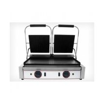 Plaque De Grill - Lisse Et Striée - Double - 1800w X2 - Beckers