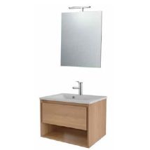 Conjunto de baño 80x48x46 cm – Melamina de alta densidad – Color roble claro