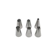 44894 - Set Di 6 Beccucci Per Pasticceria In Acciaio Inox, Misura Grande, Decorazione Torte E Cupcake, Per Tasche, In Acciaio Inox, Diametro 3 Cm, 