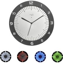 Tfa Dostmann - Lumoclock 60.3553 - Orologio De Parete Con Luce Led (9 Varianti De Colore, 30 Cm), Colore Grigio