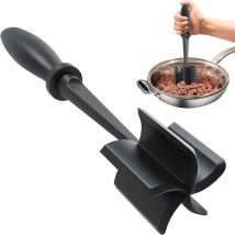 Hachoir À Viande Multifonction 5 Lames – Spatule Antiadhésive, Noir, Pour Burgers Et Légumes