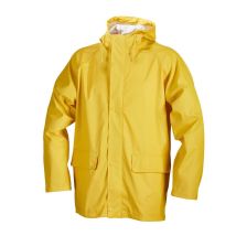 PUplus Regenjacke Gelb Größe L – Wasserdicht, Winddicht, 2 Taschen, PU-beschichtetes Polyester, EN ISO 13688:2013, EN 343:2019